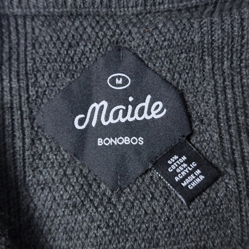 Bonobos Maide Golf Dark Gray 1/4 Zip Pullover Sweater - Picture 4 of 6